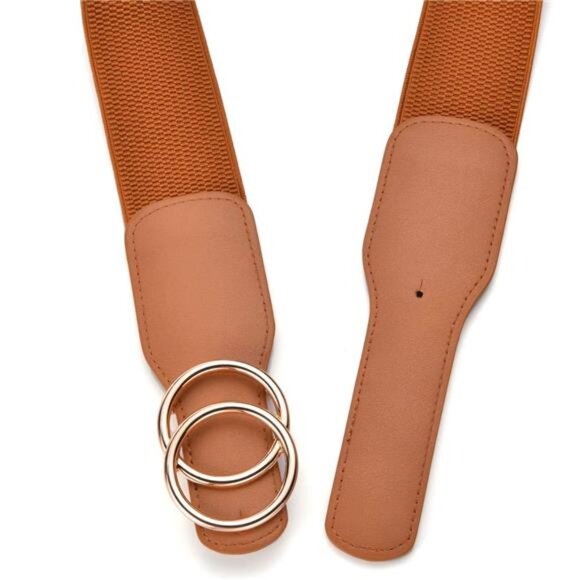 Women’s Elastic Stretch Wide Waist Belts Orange - Picture 3 of 5